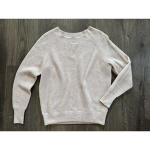 J.Crew Pink Waffle Crewneck Sweatshirt Supersoft Top Sweater Wool Alpaca XXS